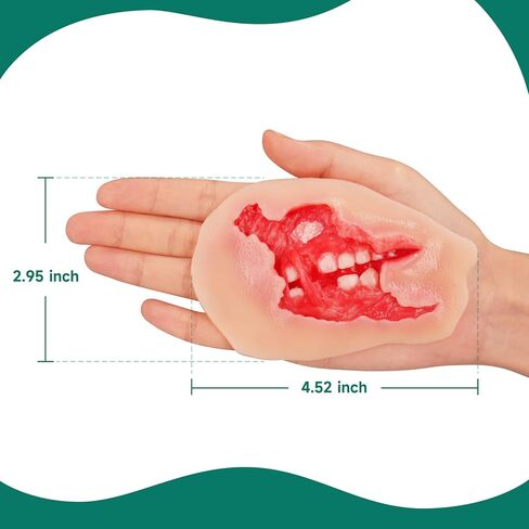 Adhesive Maxillofacial Wound Care Trainer, Exposed Denture Avulsion Simulator, Oral Trauma Simulation, Oral Injury Wound Model for Emergency Care Training in Kuwait