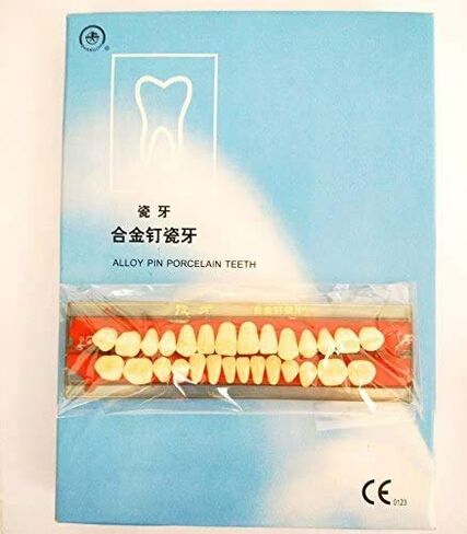 Superdental Alloy Pin Porcelain Teeth Materials Colors Shade Guide Upper Teeth in Kuwait