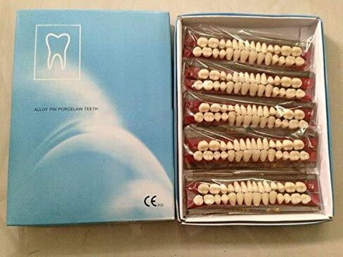 Superdental Alloy Pin Porcelain Teeth Materials Colors Shade Guide Upper Teeth in Kuwait