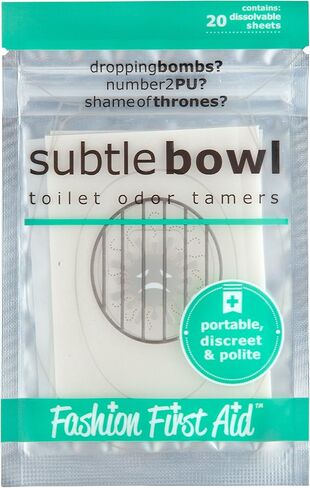 Subtle Bowl: toilet odor tamers stop poop smell in shared or public bathroom, Travel 20 sheets in Kuwait