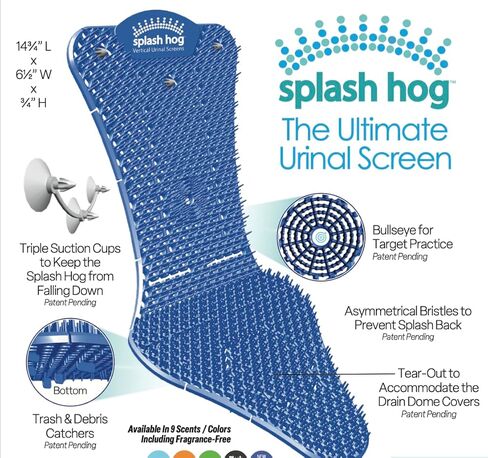 Splash Hog Urinal Screen | Lavender Scent | Reduces Splash-Back | Long Lasting Fragrance | Deodorizes for up to 60 Days | 6-Pack | in Kuwait