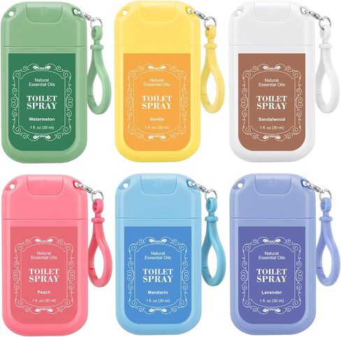 Loopeer 12 Pcs Poop Spray Keychain Each 1 Fl. oz Travel Size Toilet Spray Poop Gifts for Women Toilet Mini Air Freshener Pre-poop Odor Eliminator for Adults Bathroom Restroom Deodorizer (Black Style) in Saudi Arabia