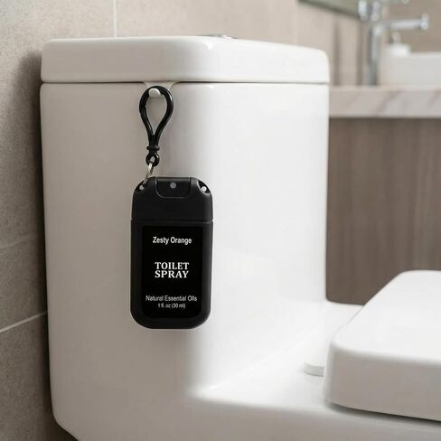 Loopeer 12 Pcs Poop Spray Keychain Each 1 Fl. oz Travel Size Toilet Spray Poop Gifts for Women Toilet Mini Air Freshener Pre-poop Odor Eliminator for Adults Bathroom Restroom Deodorizer (Black Style) in Saudi Arabia