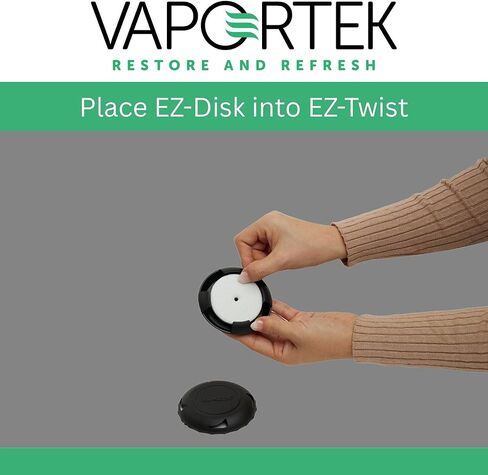 أقراص إزالة الروائح من فابورتيك، 2 حامل EZ-Twist مع 2 قرص عطر EZ-Disk، رائحة تحييد الرائحة، أسود in Kuwait