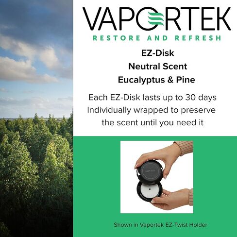 أقراص إزالة الروائح من فابورتيك، 2 حامل EZ-Twist مع 2 قرص عطر EZ-Disk، رائحة تحييد الرائحة، أسود in Kuwait