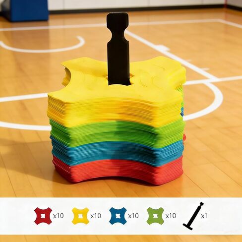 Pro Disc Cones Agility Training Markers,40 Pack,Flat Field Cones Floor Dots for Football, Basketball, Agility Soccer Cones,Field Cone Markers,Agility Round Field Marker Cones in Kuwait