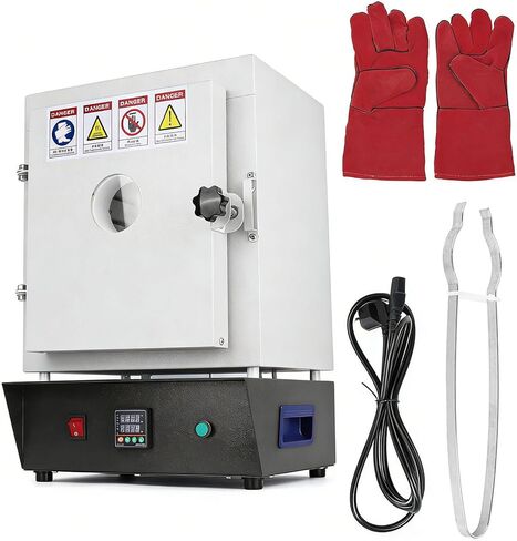 1500W Compact Electric Kiln Furnace Max 1150℃, Lab Tabletop Sintering Oven with View Window for Jewelry Casting, Metal Processing, Pottery Baking, Plaster Mold in Kuwait