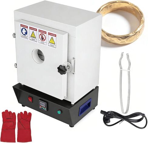 1500W Electric Sintering Melting Kiln 1150℃, Closed Muffle Furnace with Observation Window for Jewelry Making, Metal Casting, Pottery Glazing, DIY Crafts Lab Heating in Kuwait