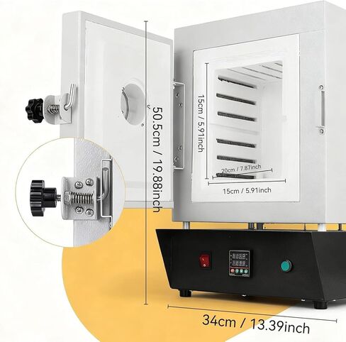 1500W Electric Sintering Melting Kiln 1150℃, Closed Muffle Furnace with Observation Window for Jewelry Making, Metal Casting, Pottery Glazing, DIY Crafts Lab Heating in Kuwait