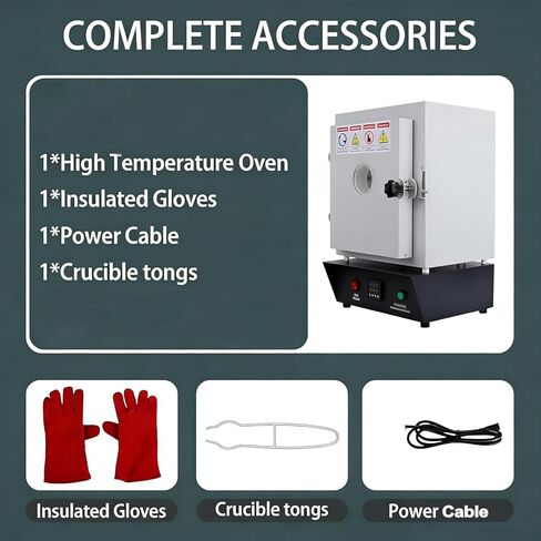 1500W Electric Sintering Melting Kiln 1150℃, Closed Muffle Furnace with Observation Window for Jewelry Making, Metal Casting, Pottery Glazing, DIY Crafts Lab Heating in Kuwait