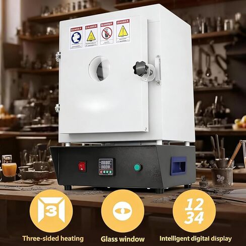 فرن كهربائي لسطح الطاولة بقدرة 1500 وات بحد أقصى 1150 درجة مئوية، فرن مجوهرات معمل مع نافذة عرض لصب المعادن، والاحتراق، والتلبد، وخبز الفخار، وعمل قالب الجص بالمينا in Kuwait