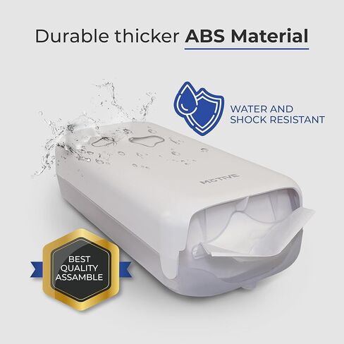 MOTIVE Shabbos Toilet Paper Dispenser, Holds up to 600 Sheets, Pre Cut Shabbos Tissue Dispenser with Lock Key, Adhesive or Drilling Compact Wall Mount, Easy Installation for Bathroom (White) in Kuwait