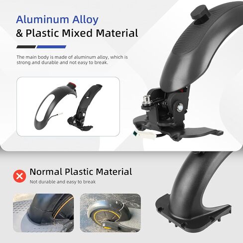 ملحقات بديلة للحاجز الخلفي للسكوتر من ulip مع ضوء خلفي وفرامل متوافقة مع سكوتر Segway Ninebot Max G30 G30D باللون الرمادي in Saudi Arabia