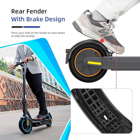 ملحقات بديلة للحاجز الخلفي للسكوتر من ulip مع ضوء خلفي وفرامل متوافقة مع سكوتر Segway Ninebot Max G30 G30D باللون الرمادي in Saudi Arabia