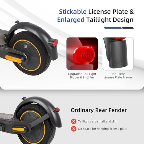 ملحقات بديلة للحاجز الخلفي للسكوتر من ulip مع ضوء خلفي وفرامل متوافقة مع سكوتر Segway Ninebot Max G30 G30D باللون الرمادي in Saudi Arabia
