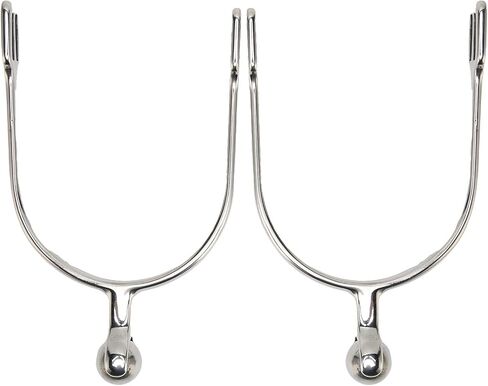 2PCS Women Horse Spurs Stainless Steel Western Spurs with Roller Ball, Gentle Roller Ball Design, Durable Horse Riding Spurs for Training, Dressage, Ranch & Farm in Saudi Arabia