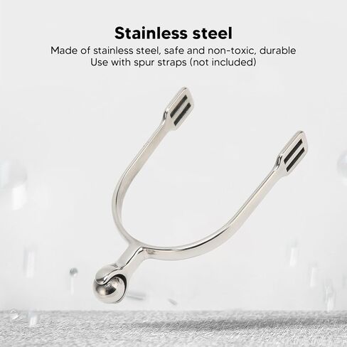 2PCS Women Horse Spurs Stainless Steel Western Spurs with Roller Ball, Gentle Roller Ball Design, Durable Horse Riding Spurs for Training, Dressage, Ranch & Farm in Saudi Arabia