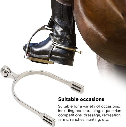 2PCS Women Horse Spurs Stainless Steel Western Spurs with Roller Ball, Gentle Roller Ball Design, Durable Horse Riding Spurs for Training, Dressage, Ranch & Farm in Saudi Arabia