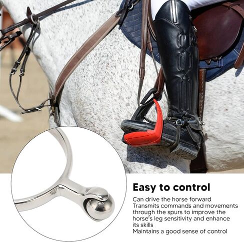2PCS Women Horse Spurs Stainless Steel Western Spurs with Roller Ball, Gentle Roller Ball Design, Durable Horse Riding Spurs for Training, Dressage, Ranch & Farm in Saudi Arabia