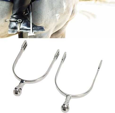 2PCS Women Horse Spurs Stainless Steel Western Spurs with Roller Ball, Gentle Roller Ball Design, Durable Horse Riding Spurs for Training, Dressage, Ranch & Farm in Saudi Arabia
