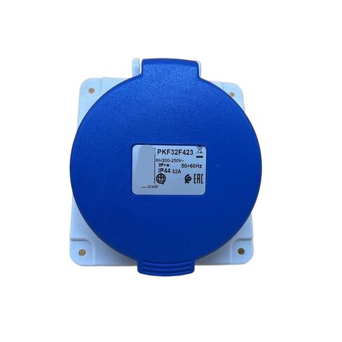 PKF32F423 مقبس صناعي، 200.250 فولت، 32 أمبير، 2P+E، IP44، أزرق (PKF32F423) in Kuwait