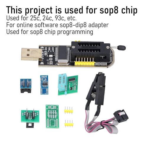 Flash Chip Test Clip Set Programmer Accessory SOIC SOP Pin Format USB Burning Mainboard for BIOS Chip Programming 1.8V Adapter Board Included in Saudi Arabia