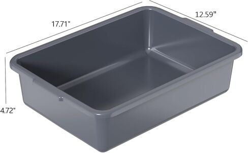 12 عبوة من أحواض الحافلات البلاستيكية سعة 13 لترًا، صندوق الحافلات التجارية، 17.71 بوصة × 12.59 بوصة × 4.72 بوصة، رمادي in Kuwait