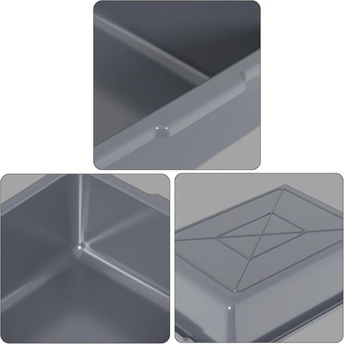 12 عبوة من أحواض الحافلات البلاستيكية سعة 13 لترًا، صندوق الحافلات التجارية، 17.71 بوصة × 12.59 بوصة × 4.72 بوصة، رمادي in Kuwait