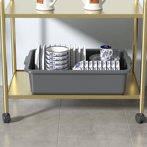 12 عبوة من أحواض الحافلات البلاستيكية سعة 13 لترًا، صندوق الحافلات التجارية، 17.71 بوصة × 12.59 بوصة × 4.72 بوصة، رمادي in Kuwait