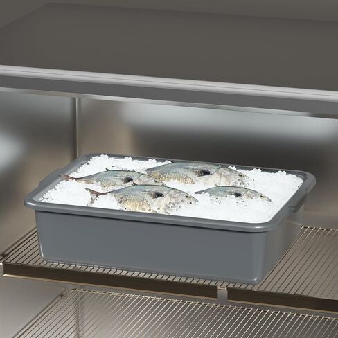 12 عبوة من أحواض الحافلات البلاستيكية سعة 13 لترًا، صندوق الحافلات التجارية، 17.71 بوصة × 12.59 بوصة × 4.72 بوصة، رمادي in Kuwait