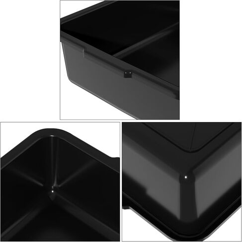 حوض حافلة تجارية من البلاستيك الأسود، صندوق حافلة مطاعم سعة 13 لتر، 12 عبوة، شديد التحمل لتنظيم المطبخ in Kuwait