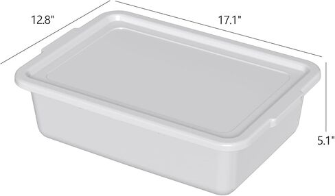12 Pack 13 Liter Commercial Bus Tub with Lids, Plastic Bus Box with Lid, Gray in Saudi Arabia