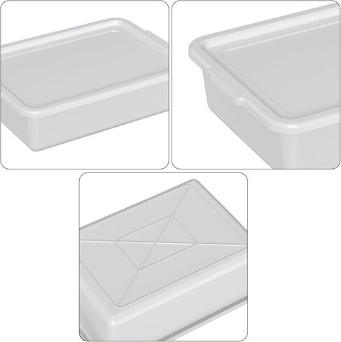 12 Pack 13 Liter Commercial Bus Tub with Lids, Plastic Bus Box with Lid, Gray in Saudi Arabia