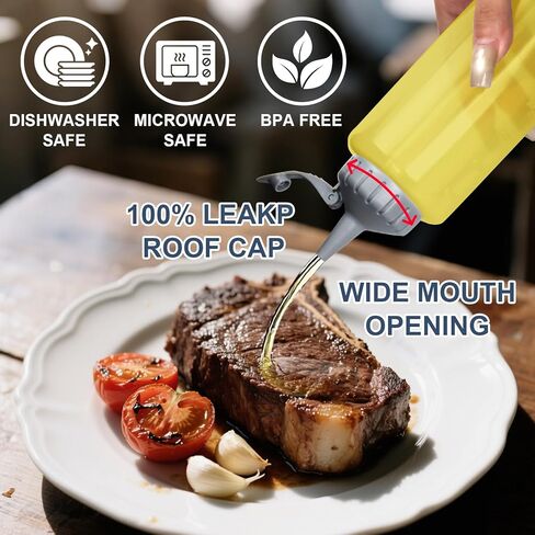 Oil Bottle for Griddle With Twisting Lids, Griddle bottle squeeze for Sauces and Oil,Leak-proof,BPA Free Plastic,Gray,12oz(350ml),4Pack in Kuwait