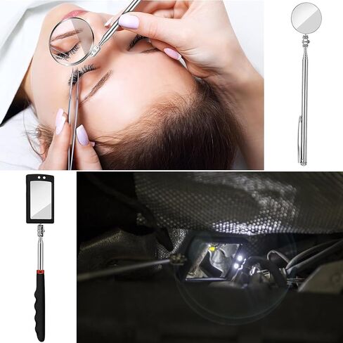 Telescoping Magnetic Pickup Tool Set,Telescopic Inspection Mirror,Flexible Bendable Spring Magnet Stick,LED Flashlight Pickup Rod, Cool Gadgets for Men in Kuwait
