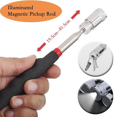 Telescoping Magnetic Pickup Tool Set,Telescopic Inspection Mirror,Flexible Bendable Spring Magnet Stick,LED Flashlight Pickup Rod, Cool Gadgets for Men in Kuwait