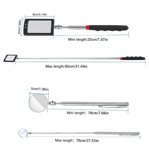 Telescoping Magnetic Pickup Tool Set,Telescopic Inspection Mirror,Flexible Bendable Spring Magnet Stick,LED Flashlight Pickup Rod, Cool Gadgets for Men in Kuwait