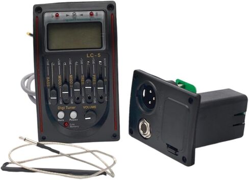 قطع غيار موالف Preamp Piezo Pickup، معادل الإضاءة الخلفية للآلات الموسيقية، معادل رقمي لاقط EQ، أحمر in Kuwait