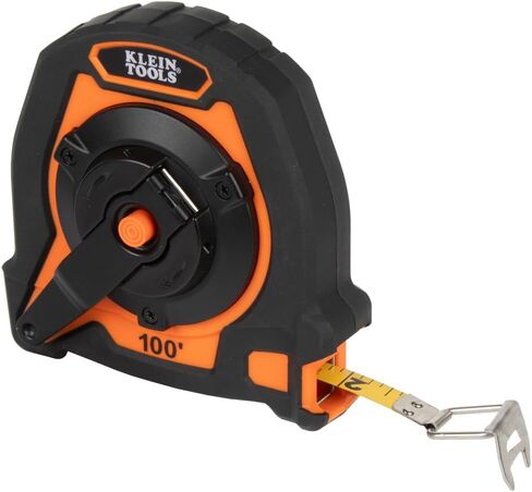 Klein Tools 94100CR Closed Reel Long Tape Measure, 100-Foot Nylon Coated Blade, with Belt Clip and Lanyard Hole in Saudi Arabia