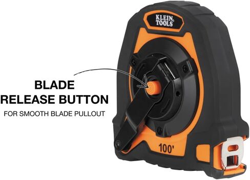 Klein Tools 94100CR Closed Reel Long Tape Measure, 100-Foot Nylon Coated Blade, with Belt Clip and Lanyard Hole in Saudi Arabia