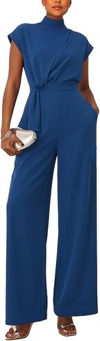 بليتات صيفية للنساء الأنيقة 2025 قطعة واحدة قطعة واحدة من البصر عريض الساق بانت مع الحزام in Kuwait