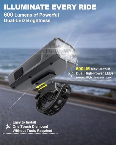 مضخة دراجة صغيرة مع مصباح أمامي للدراجة، مضخة هواء دراجة كهربائية محمولة بقوة 150 رطل لكل بوصة مربعة مع بريستا وشرايدر للطرق/MTB/الدراجة الإلكترونية، مقياس رقمي وإيقاف تلقائي in Kuwait