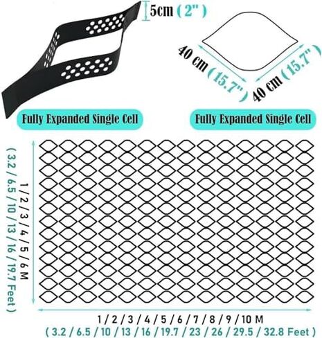 Inch Height Honeycomb Pavers Foldable & Permeable Stabilizers for Driveway & Landscaping (3x8m 10x26ft) in Kuwait