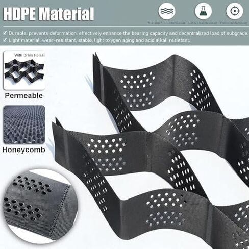 Inch Height Honeycomb Pavers Foldable & Permeable Stabilizers for Driveway & Landscaping (3x8m 10x26ft) in Kuwait