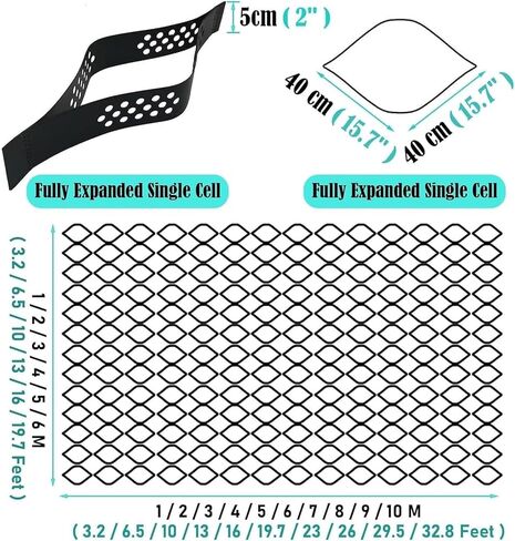 Inch Height Honeycomb Pavers Foldable & Permeable Stabilizers for Driveway & Landscaping (3x8m 10x26ft) in Kuwait