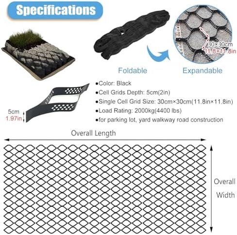 Horse Corral Mud Control Grate - Honeycomb Permeable Paving Stabilizer for Gravel Driveways & Paths Outdoor Ground Grids (5m x 7m) in Kuwait