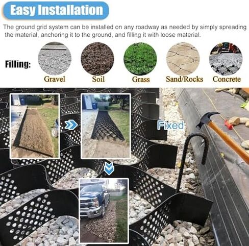 Horse Corral Mud Control Grate - Honeycomb Permeable Paving Stabilizer for Gravel Driveways & Paths Outdoor Ground Grids (5m x 7m) in Kuwait