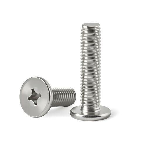 M4 x 10mm(50 Pack) Flat Round Head Screws 304 Stainless Steel Phillips Drive Machine Screws Hardware Fastener for Furniture Connection in Kuwait