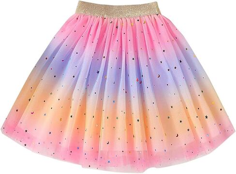 Girls Tutu Skirt Layers Baby for Princess Party Ballet Elastic Waist Night Out Star Dance Sparkle Short Skirts in Saudi Arabia