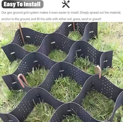 Robust Gravel Stabilization Grids for Driveways & Pathways Honeycomb Permeable Paving Grids (5x7 m) Durable EcoFriendly Ground Support Solutions in Kuwait